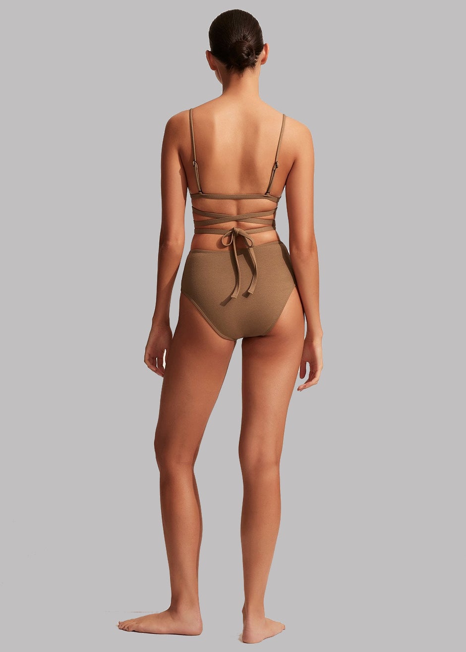 Matteau High Waist Bikini Brief - Cinnamon Crinkle - 1
