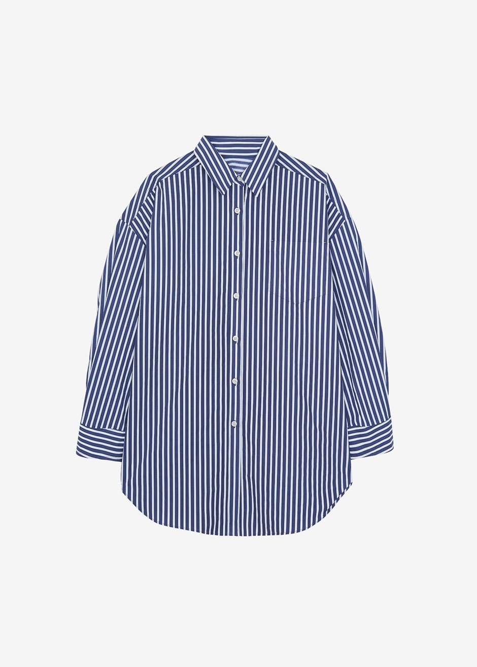 Melody Cotton Shirt - Navy Stripe