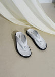 Molded Leather Flip Flop Sandals by Reike Nen in White Shoes Reike Nen 