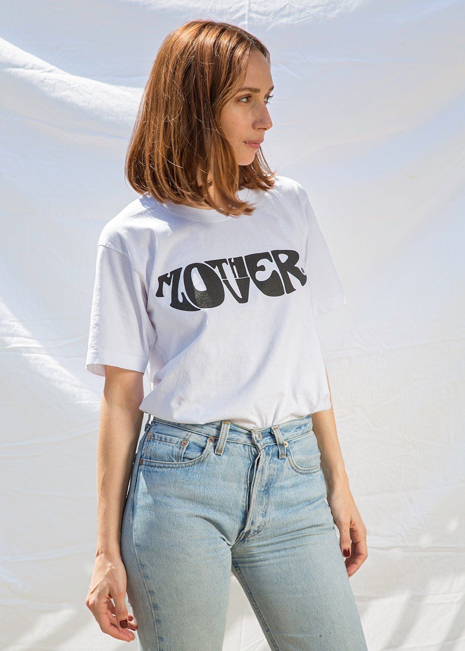 MOTHER LOVER White T-Shirt top The Frankie Shop 