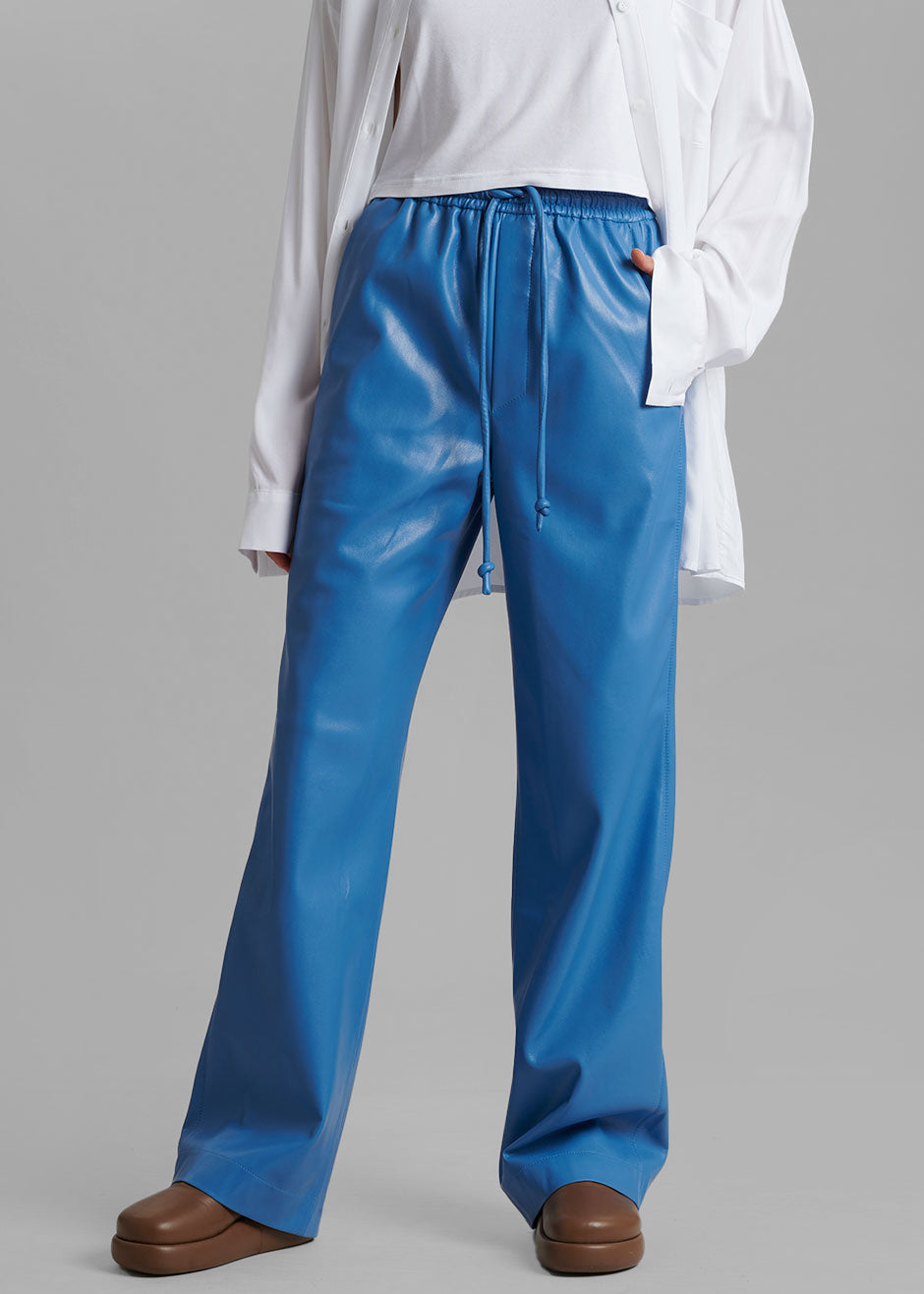 Nanushka Calie Vegan Leather Pants - Blue - 2