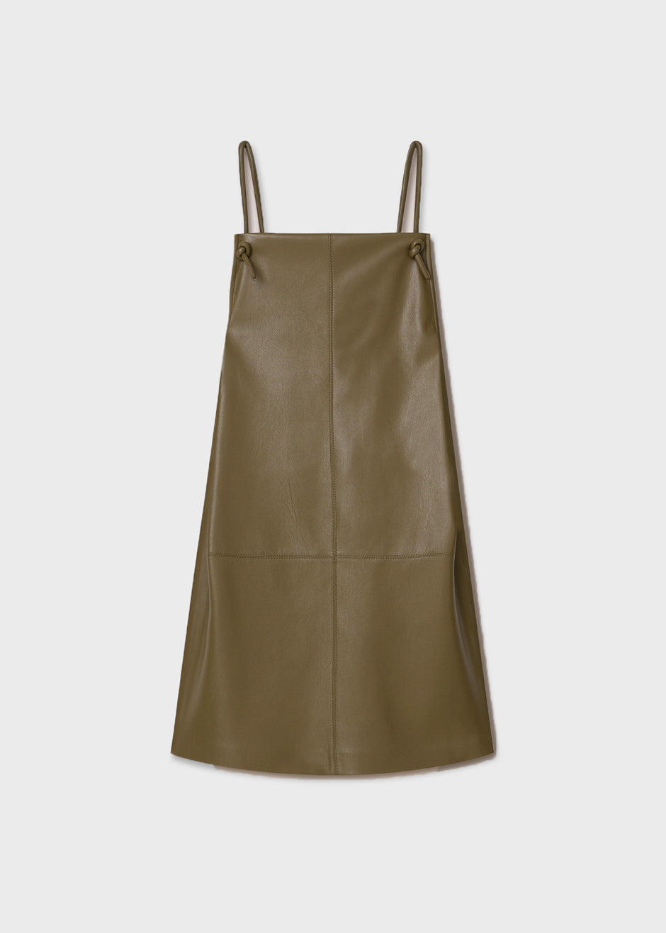 Nanushka Claire Vegan Leather Dress - Olive - 6