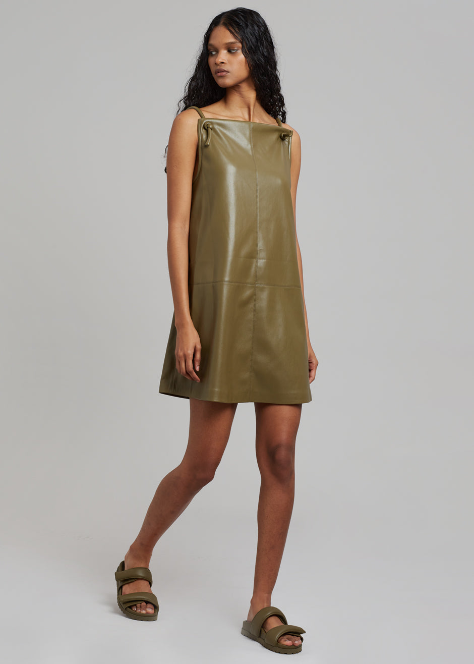 Nanushka Vegan Leather Spaghetti Strap Dress