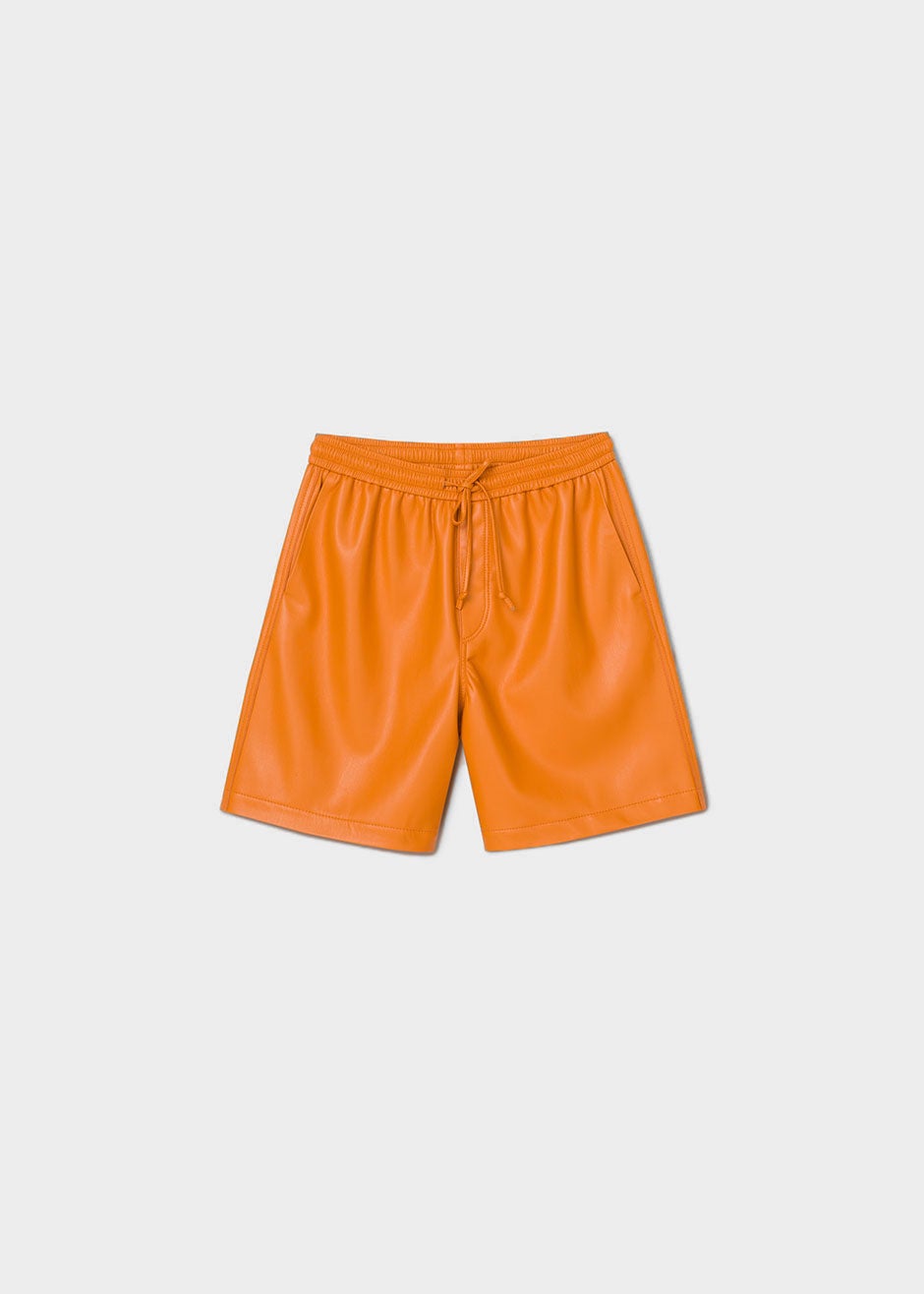 Nanushka Doxxi Vegan Leather Shorts - Orange - 5