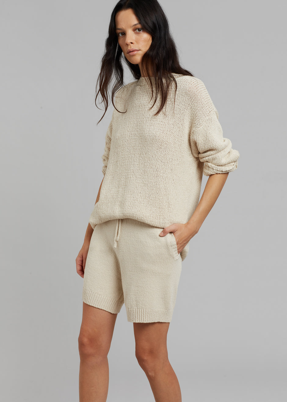 Ode Knit Shorts - Cream - 1