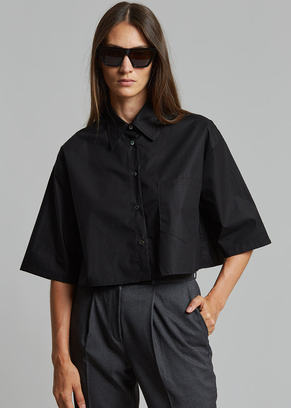 Odem Cropped Shirt - Black