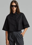 Odem Cropped Shirt - Black Shirt The Frankie Shop 