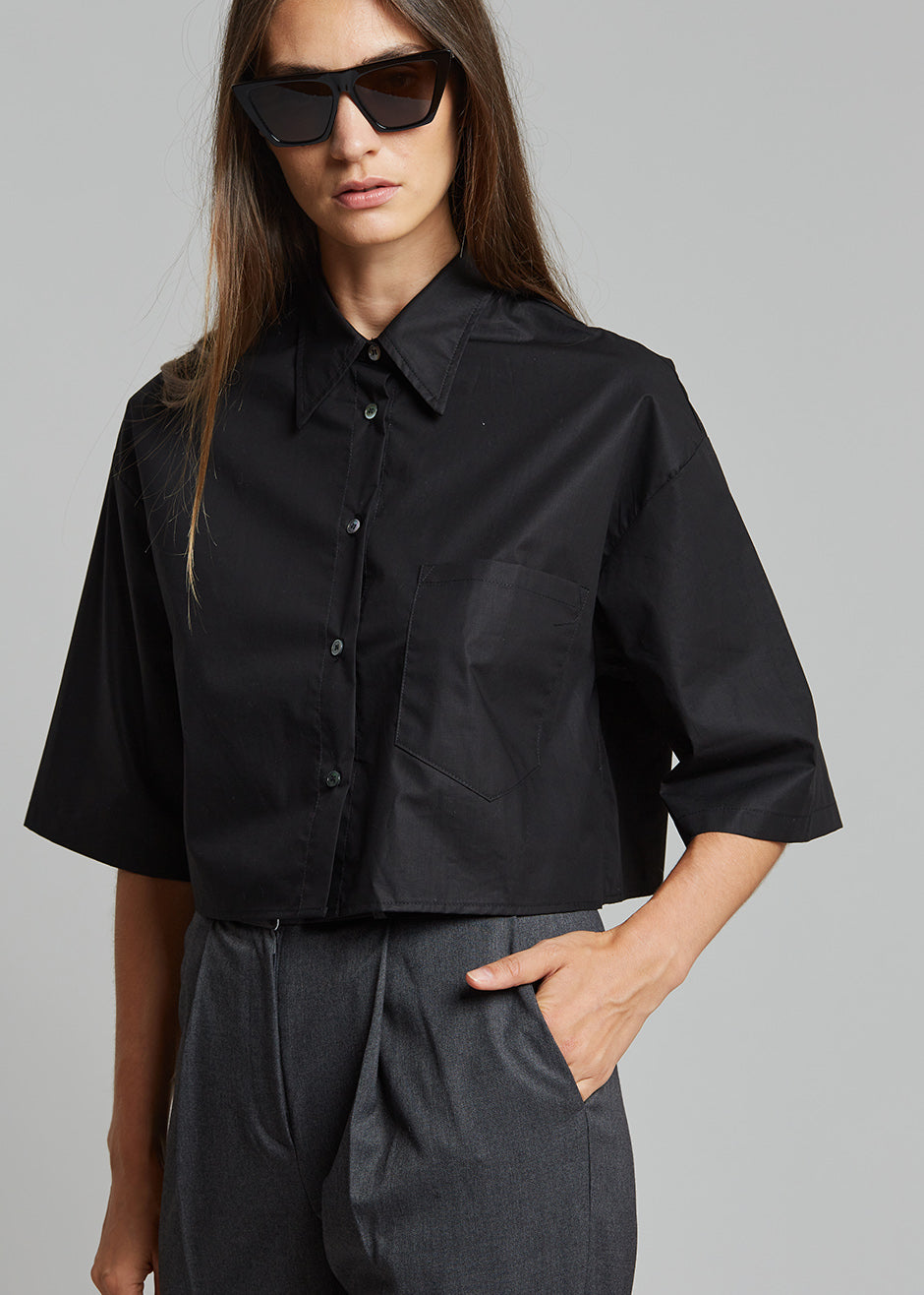 Odem Cropped Shirt - Black - 4
