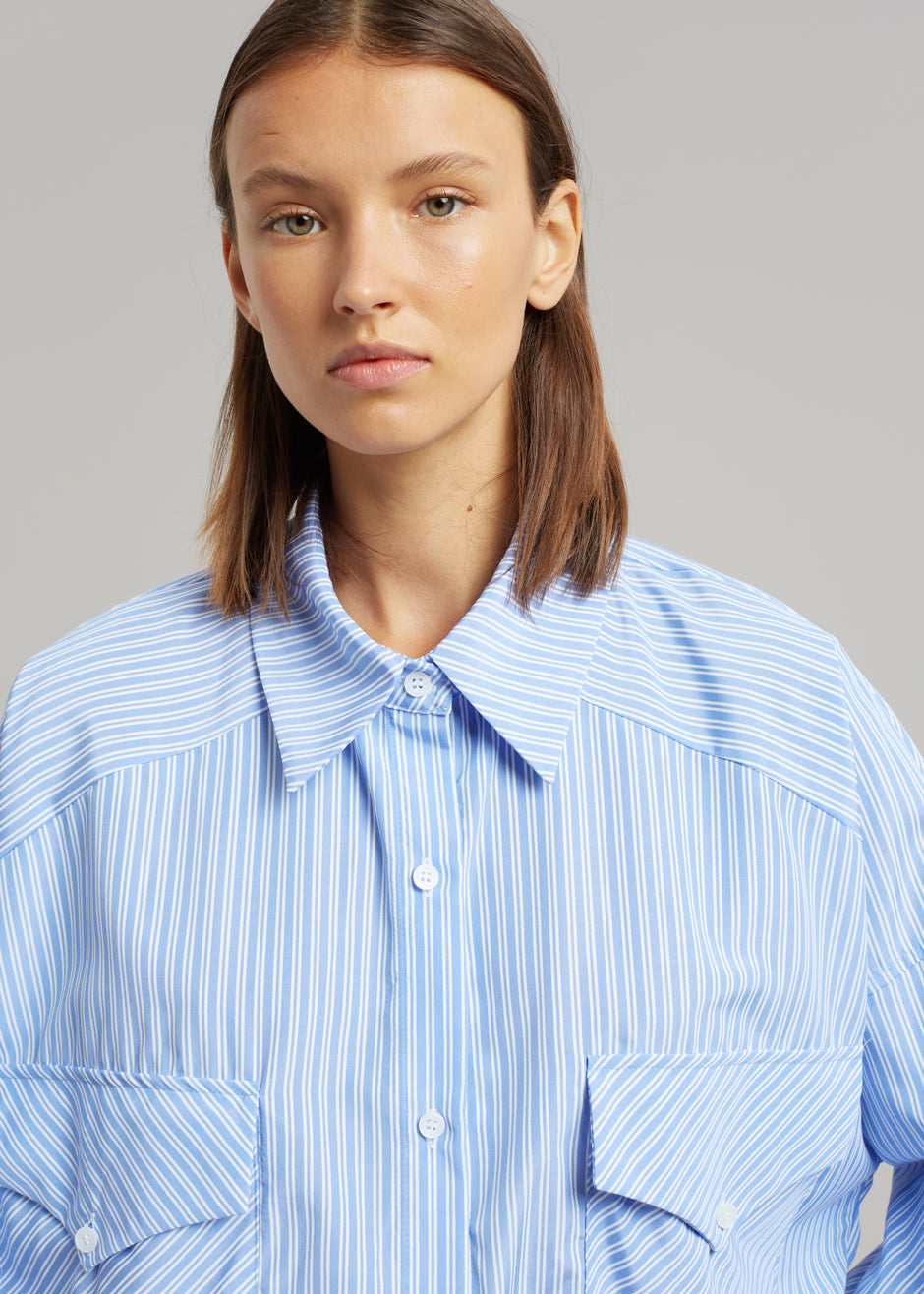 Orson Pocket Shirt - Blue Stripe - 8