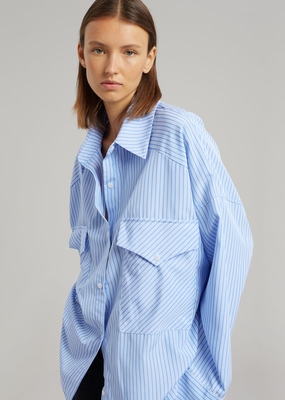 Orson Pocket Shirt - Blue Stripe - 5