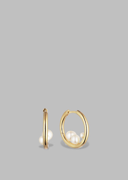 Otiumberg Trio Pearl Hoops - Gold – The Frankie Shop