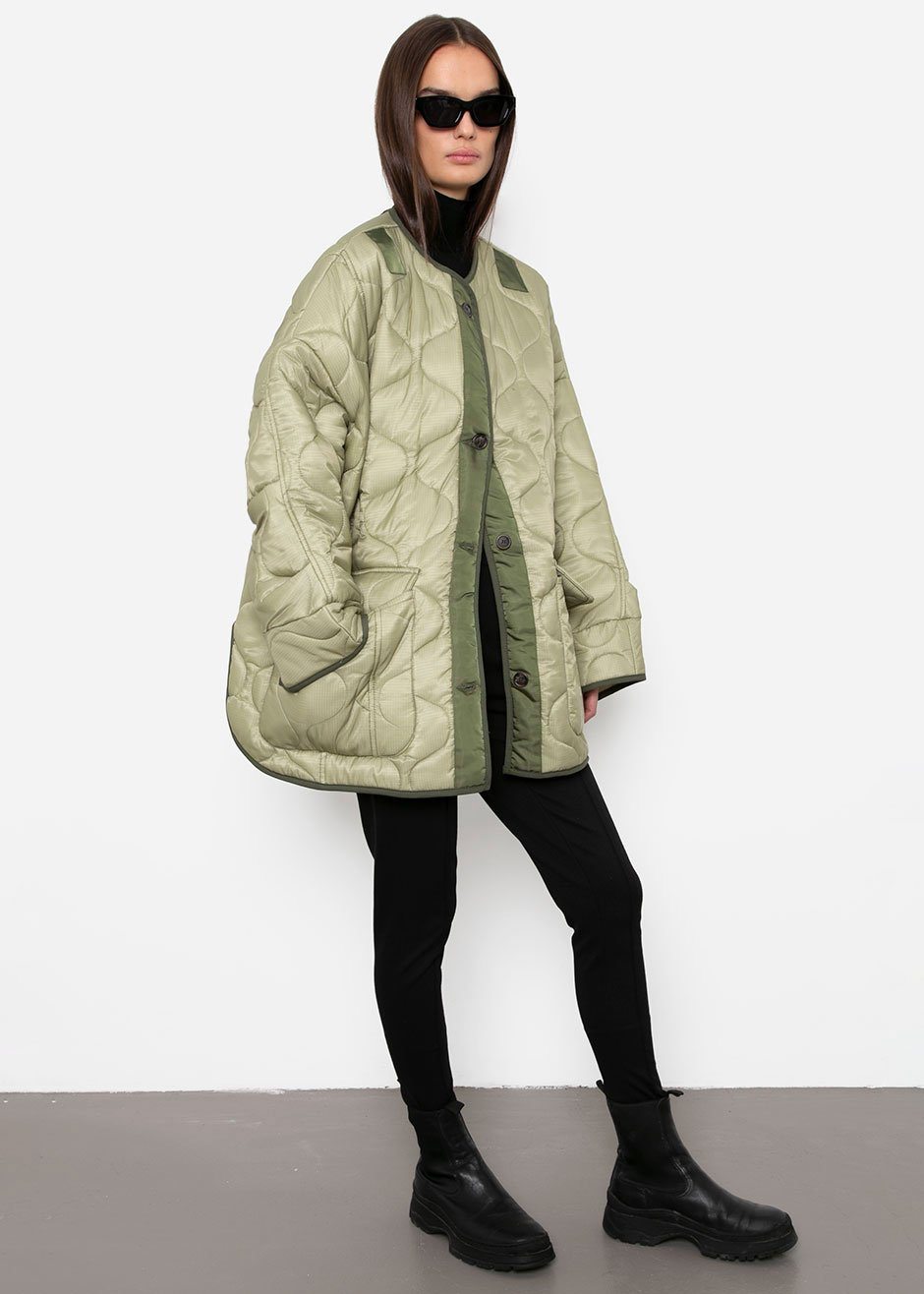 Teddy Quilted Jacket - Moss Green - 6