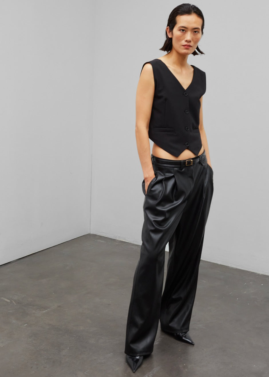 SABA Women's Black Leather Pants - Alice Leather Pants - ShopStyle Trousers