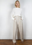 Pleated Linen Blend Pants in Sand Pants Blossom 