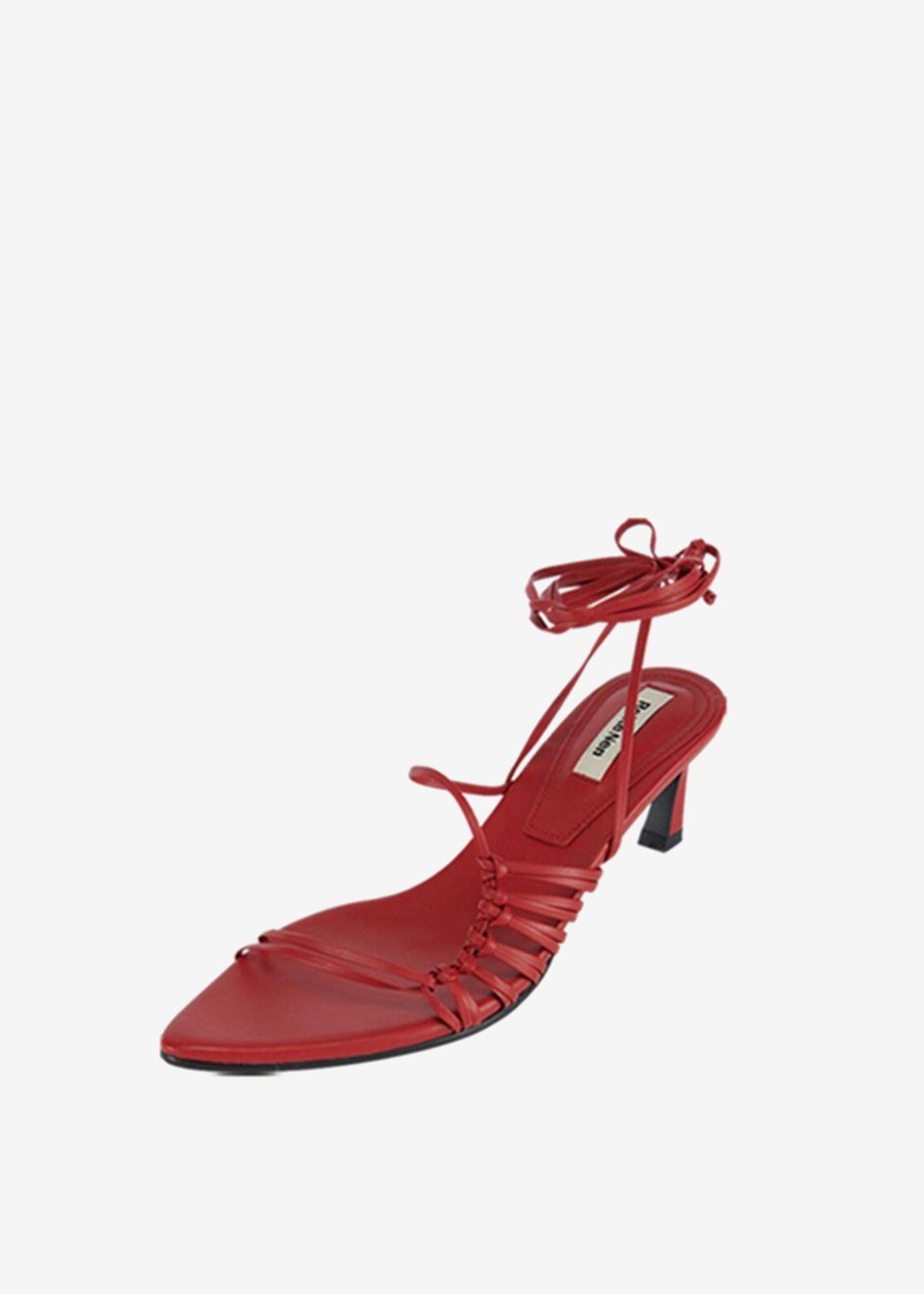 Reike Nen Pointy Lace-Up Sandals - Tomato Red - 3