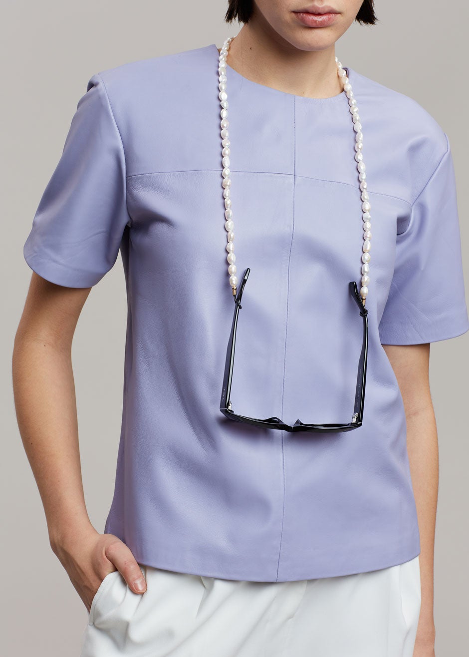 REMAIN Audrey Leather Shirt - Pastel Lilac - 4