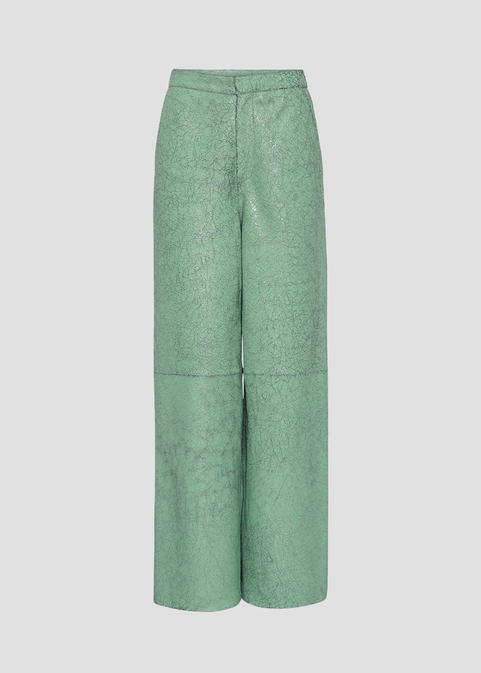 REMAIN Luma Leather Pants - Green Spruce – The Frankie Shop