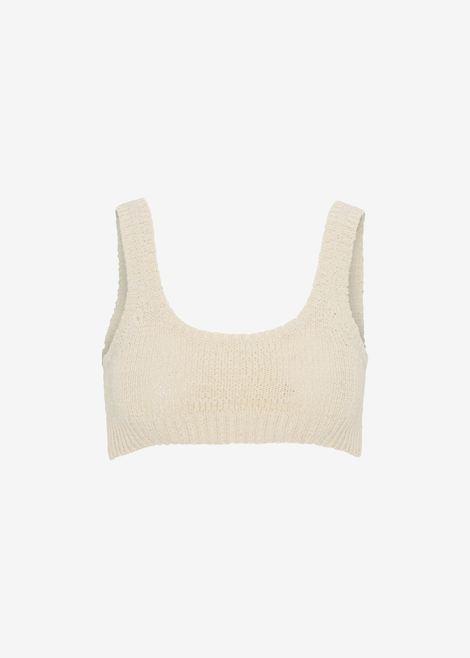 ROTATE Birdy Knit Top - White Asparagus - 6
