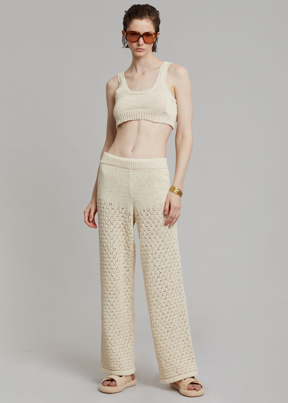 ROTATE Birdy Knit Top - White Asparagus