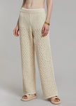 ROTATE Calla Knit Pants - White Asparagus Pants Rotate 