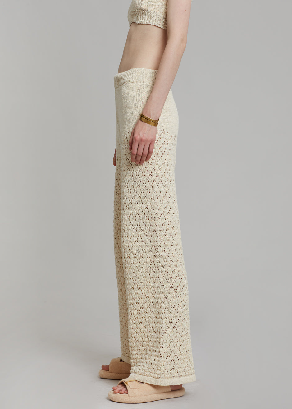 ROTATE Calla Knit Pants - White Asparagus - 5