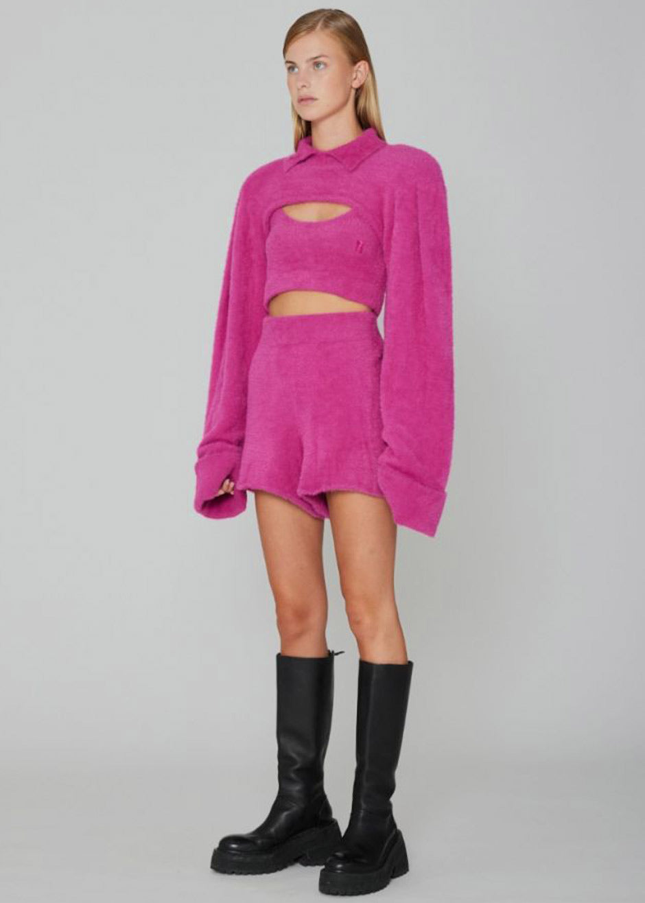 ROTATE Suzi Knit Shorts - Very Berry Pink - 1