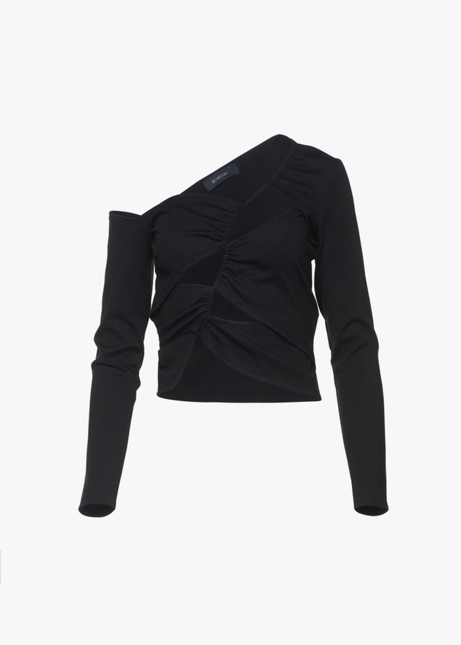 Sid Neigum Cutout Tension Blouse - Black - 9