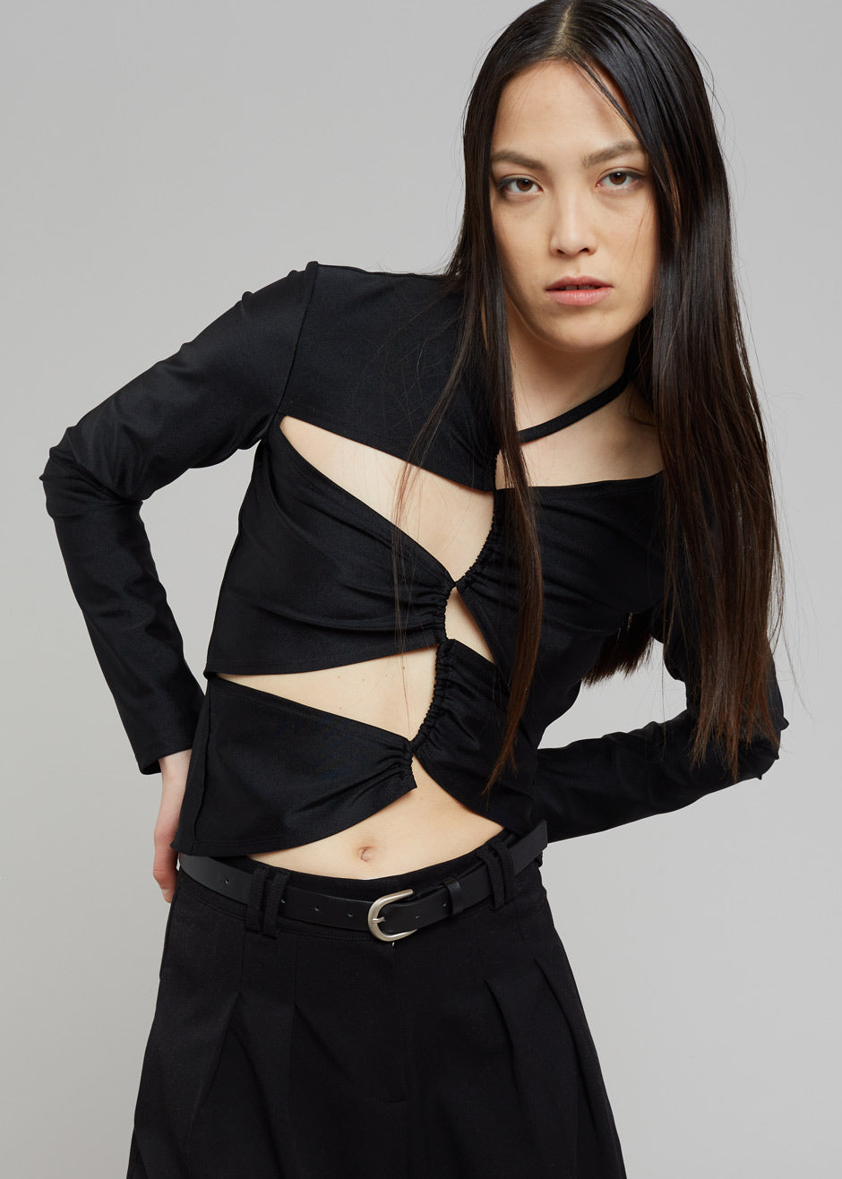 Sid Neigum Cutout Tension Blouse - Black - 1