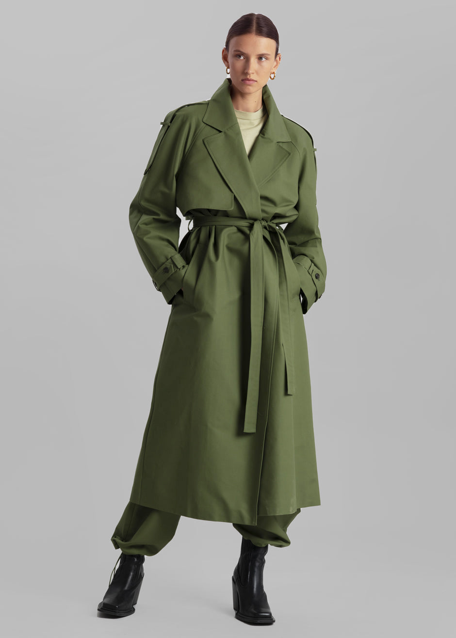 Suzanne Trench Coat - Olive - 1