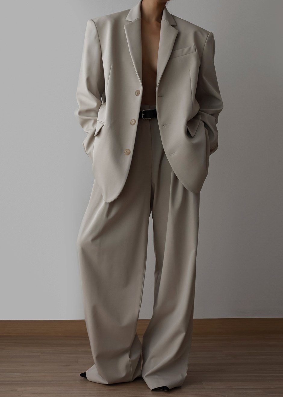 Shop the look image for Tansy Pleated Trousers - Beige