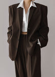 Tansy Oversized Blazer - Chocolate Blazer The Frankie Shop 