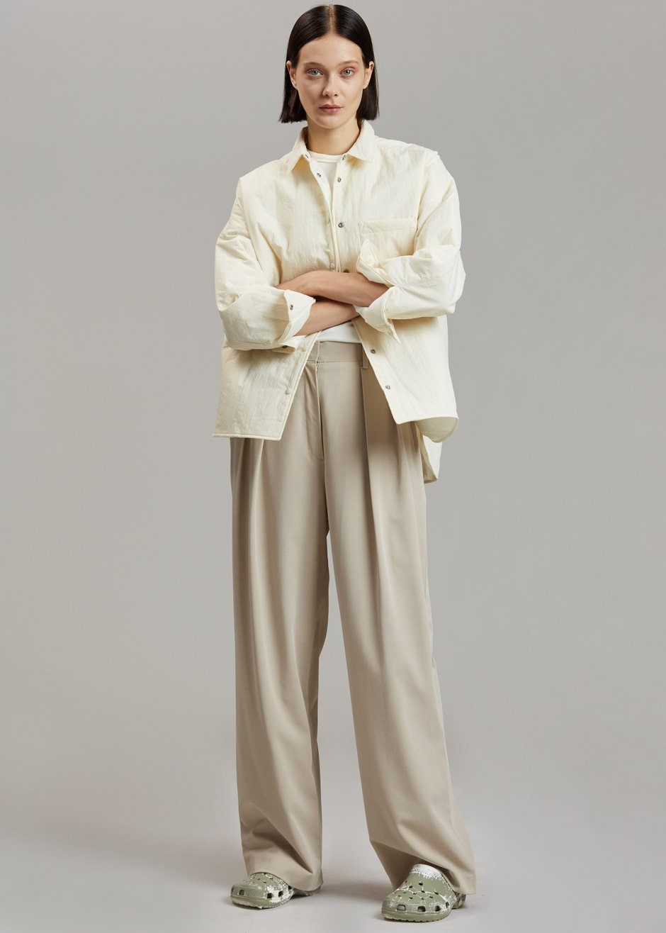 Tansy Pleated Trousers - Beige – The Frankie Shop