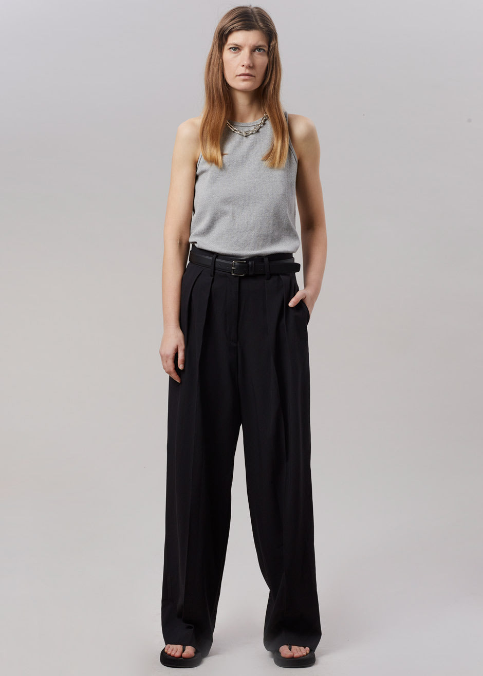 Tansy Pleated Trousers - Black - 9