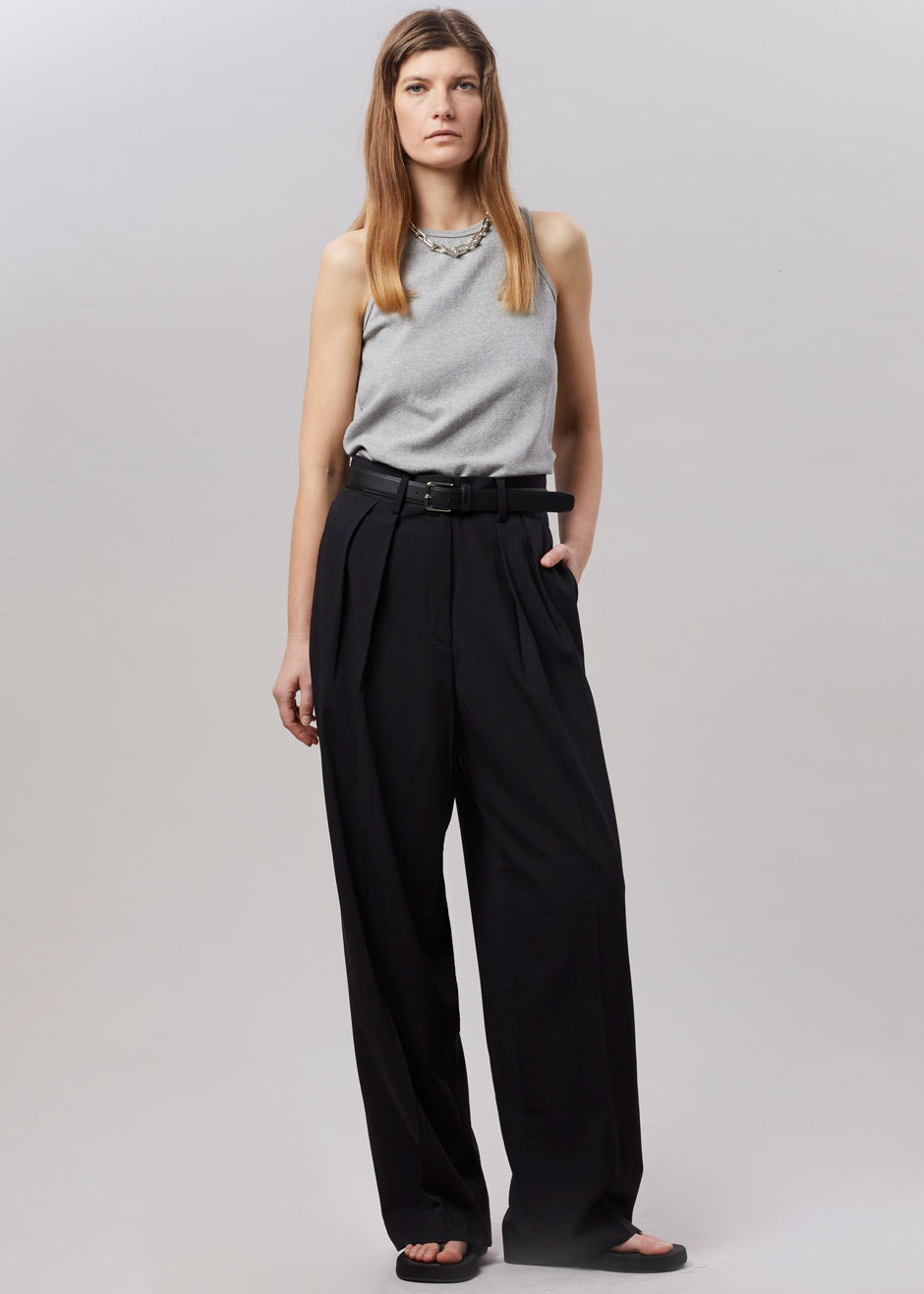 Tansy Pleated Trousers - Black - 6