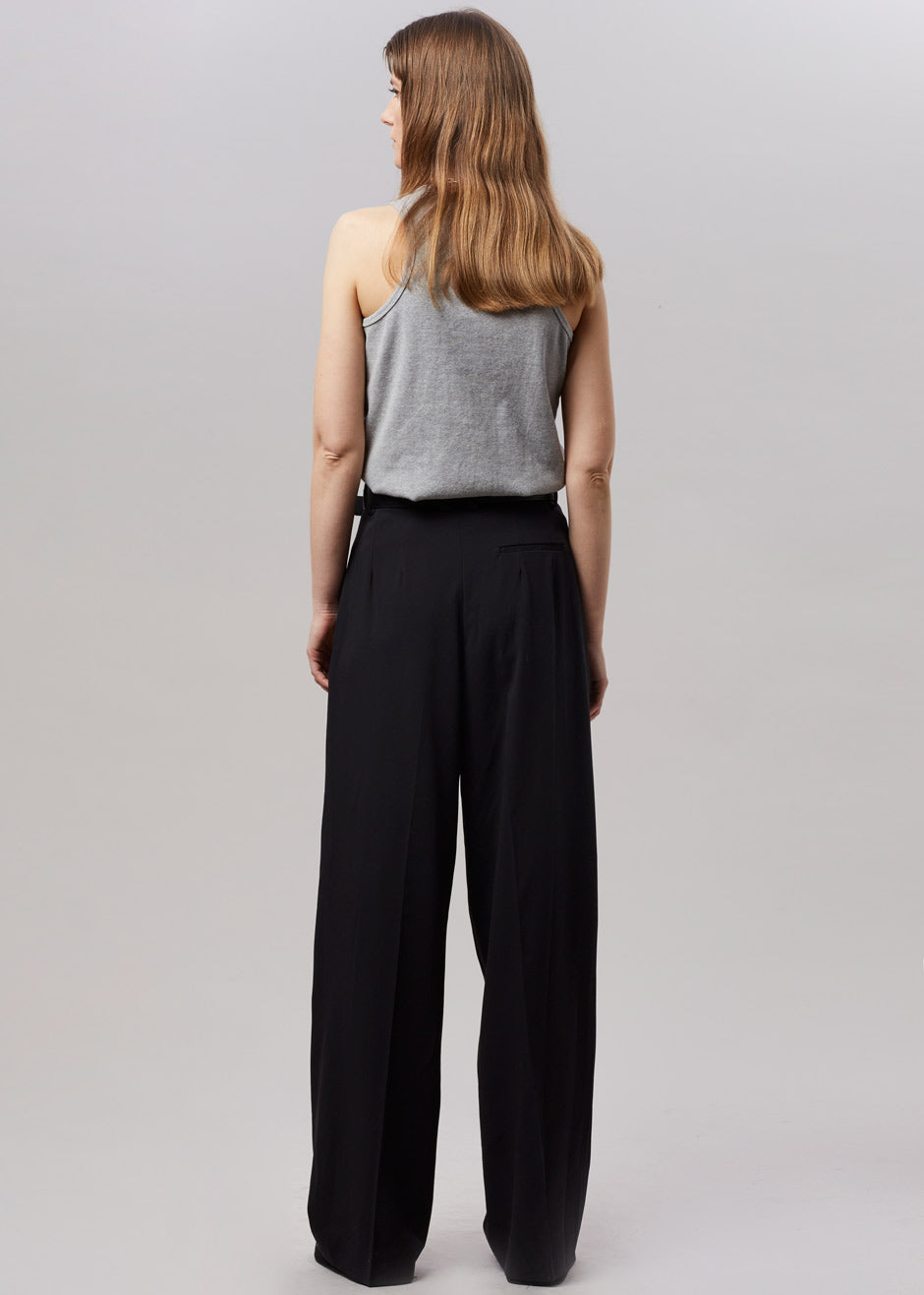 Tansy Pleated Trousers - Black - 12