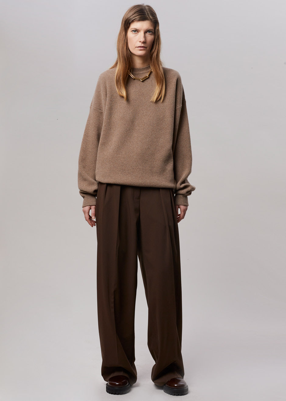 Tansy Pleated Trousers - Chocolate - 9