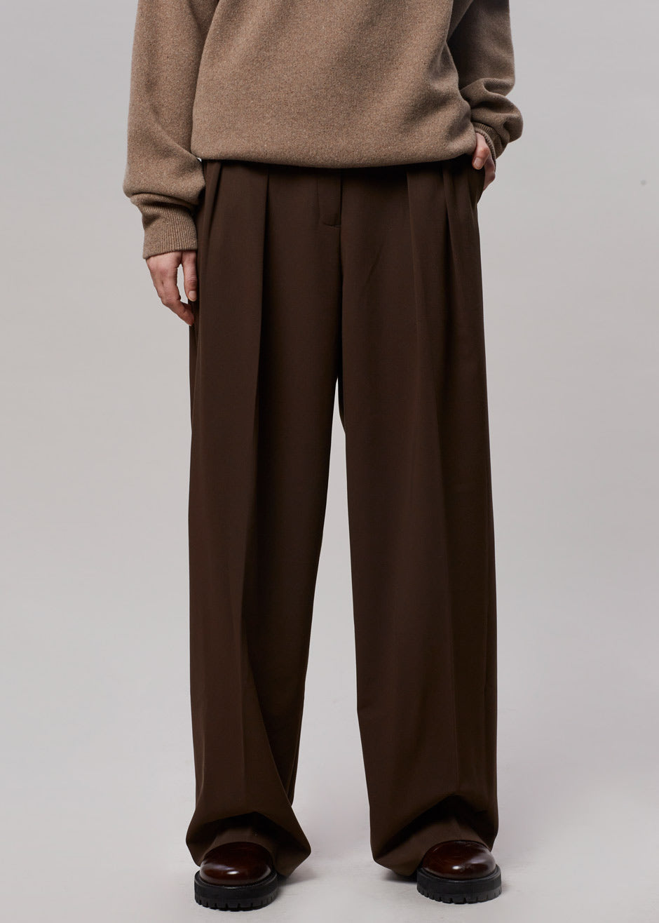 Tansy Pleated Trousers - Chocolate The Frankie Shop Tansy Pleated Trousers - Chocolate The Frankie Shop