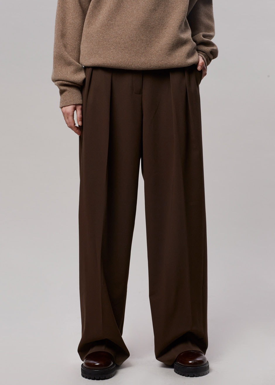 Tansy Pleated Trousers - Chocolate – The Frankie Shop