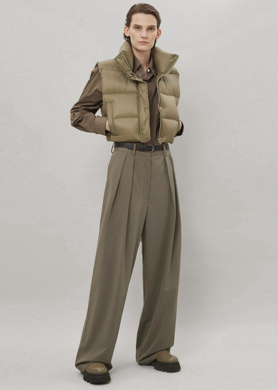 Tansy Pleated Trousers - Olive - 9