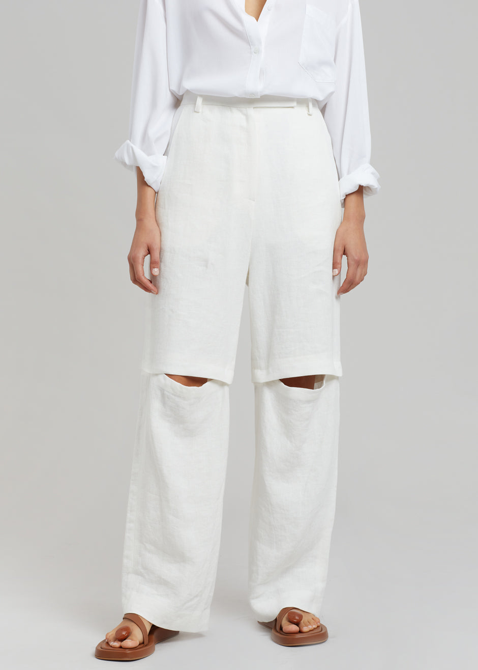 Tara Linen Pants - Off White - 8