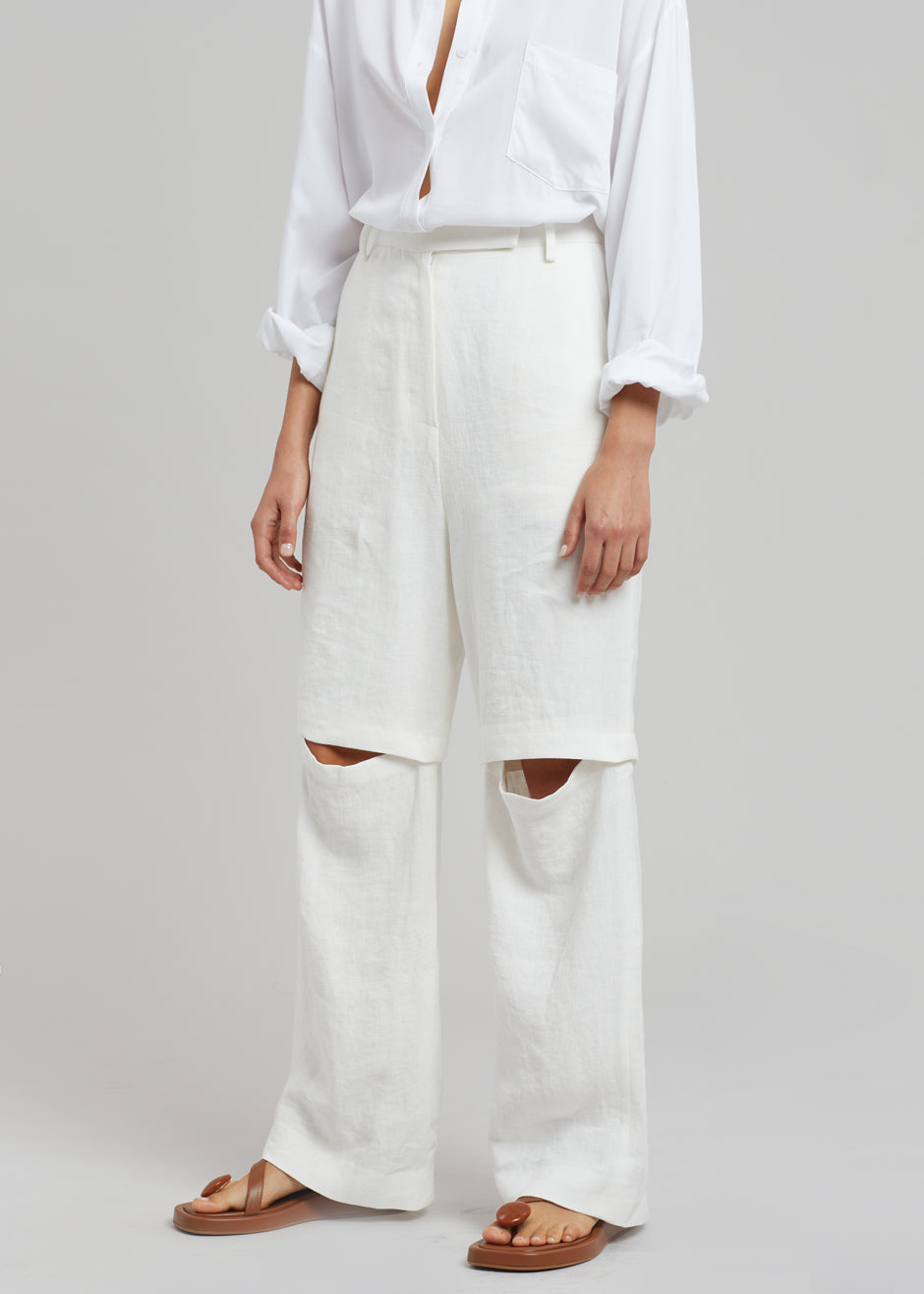 Tara Linen Pants - Off White - 9