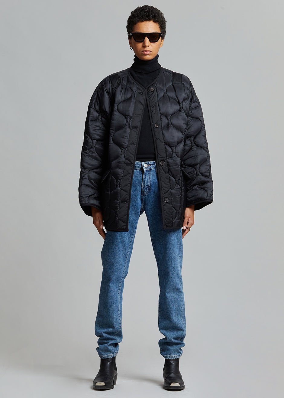 Teddy Quilted Jacket Black – The Frankie Shop