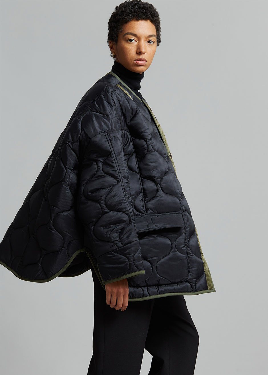 Teddy Quilted Jacket - Black/Olive – The Frankie Shop