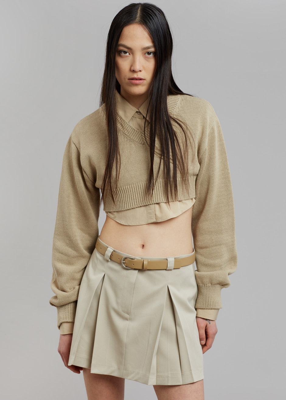 Titou Cropped Sweater - Taupe - 8