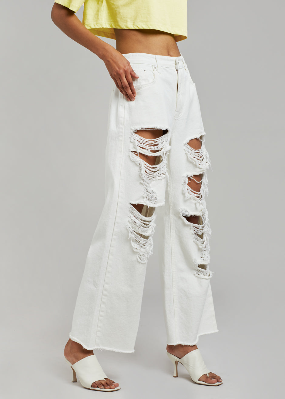 Tory Ripped Jeans - White - 4
