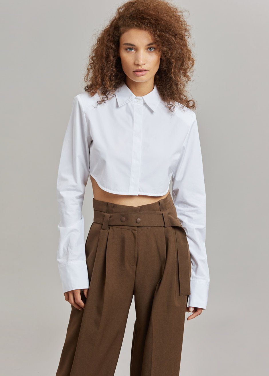 Uma Cropped Shirt - White - 5