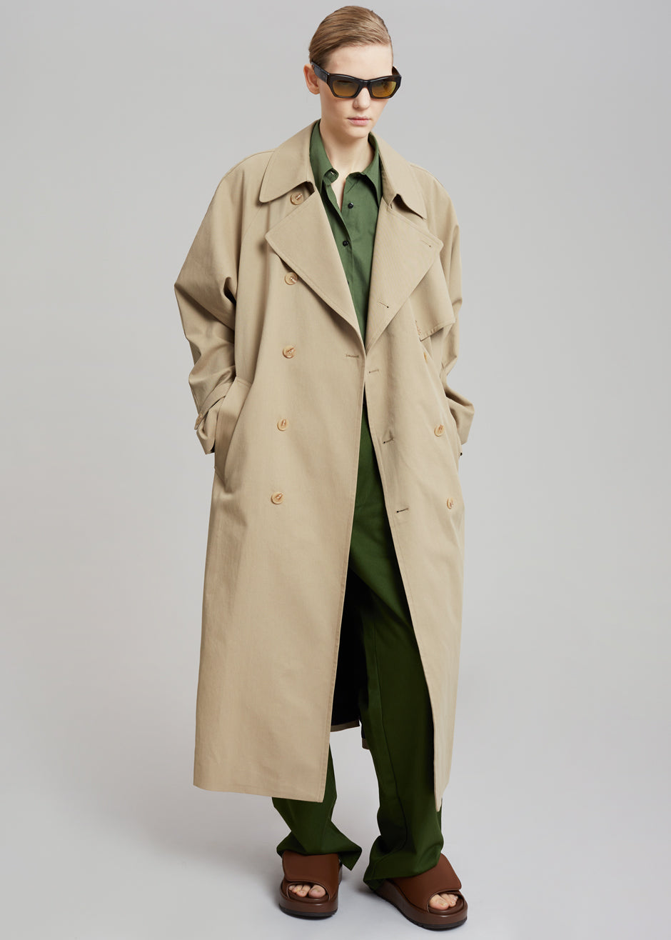 Umi Belted Trench Coat - Beige - 2