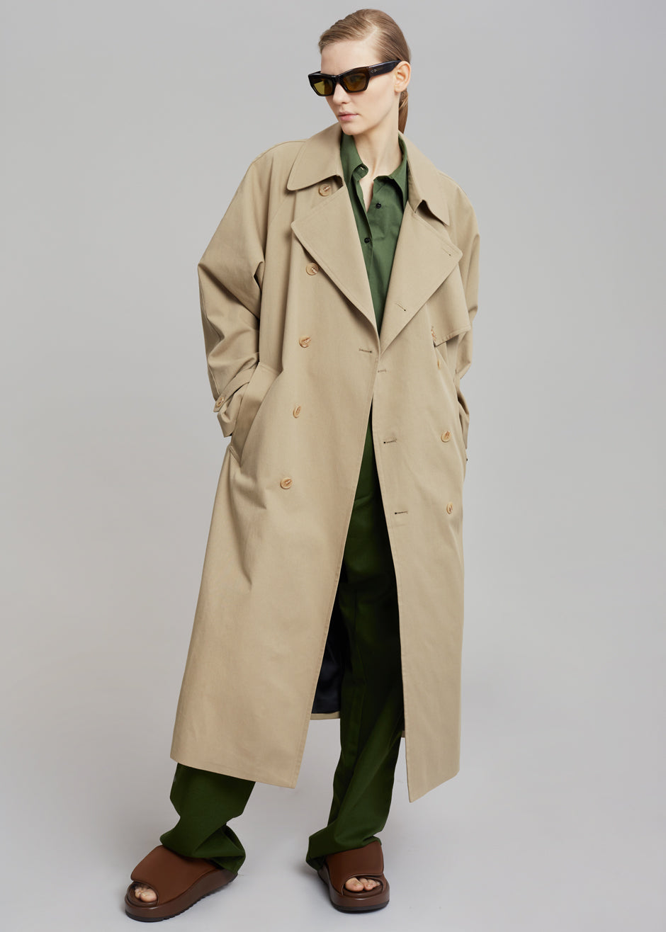 Umi Belted Trench Coat - Beige - 10