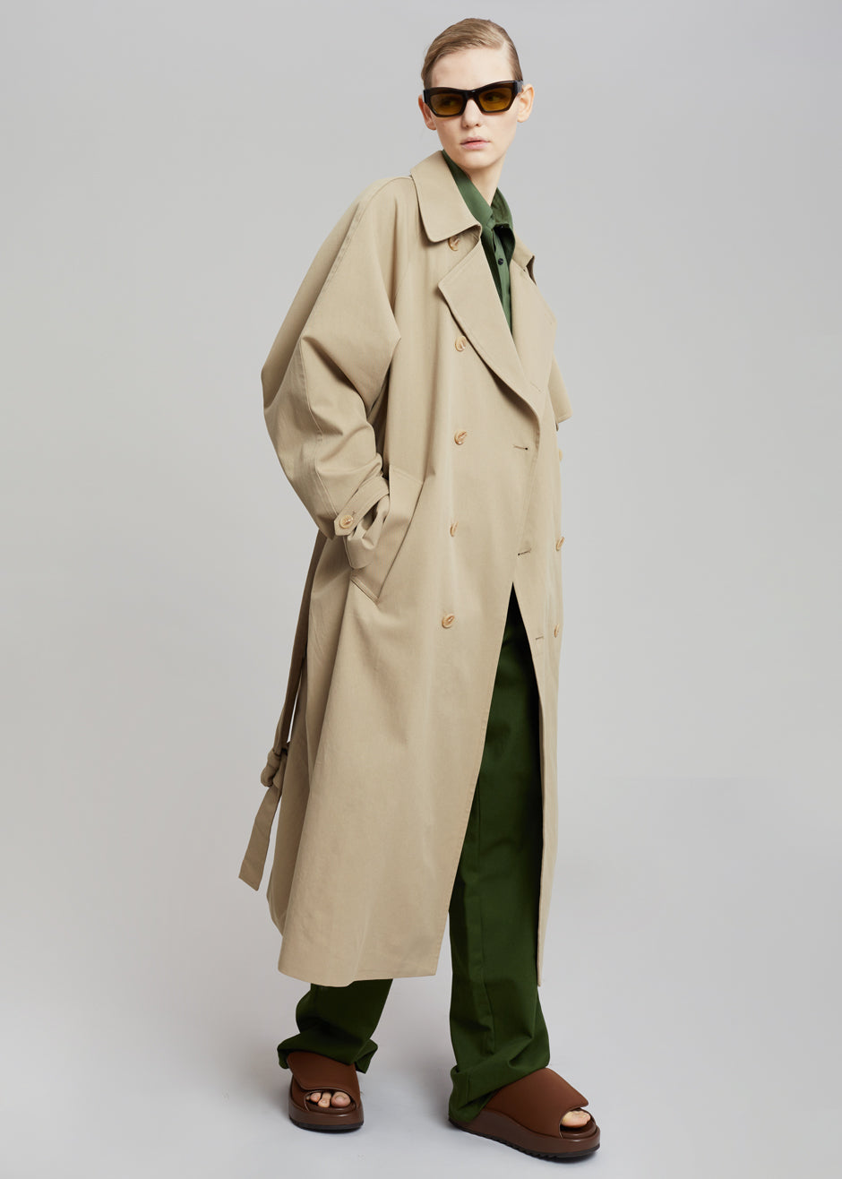 Umi Belted Trench Coat - Beige - 4